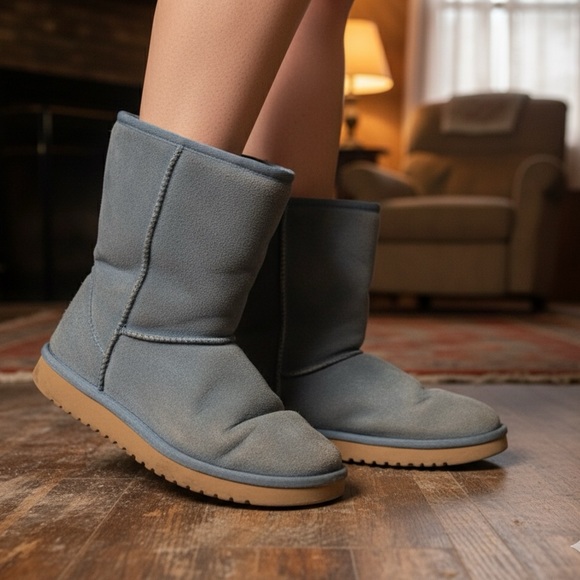 Koolaburra Shoes - Koolaburra By Ugg Classic Short Women’s Size 9 Blue Suede Boots Flawed